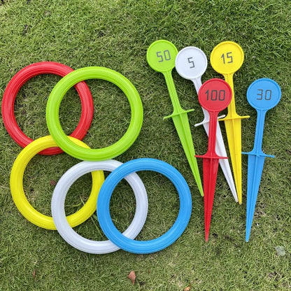 1 juego de anillos de lanzamiento para deportes de playa al aire libre, equipo de juego de césped, juegos de lanzamiento de anillos, adecuado para juegos en patios al aire libre