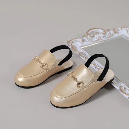 Zapatos para niños, sandalias negras para exteriores, zapatillas para niñas pequeñas, zapatos planos suaves de marca, sandalias de princesa, zapatos sin cordones de verano