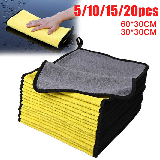 Toalla de microfibra para coche, paño de secado y limpieza para el hogar, toalla gruesa para lavado de coches, para motocicletas, 60 x 30 cm