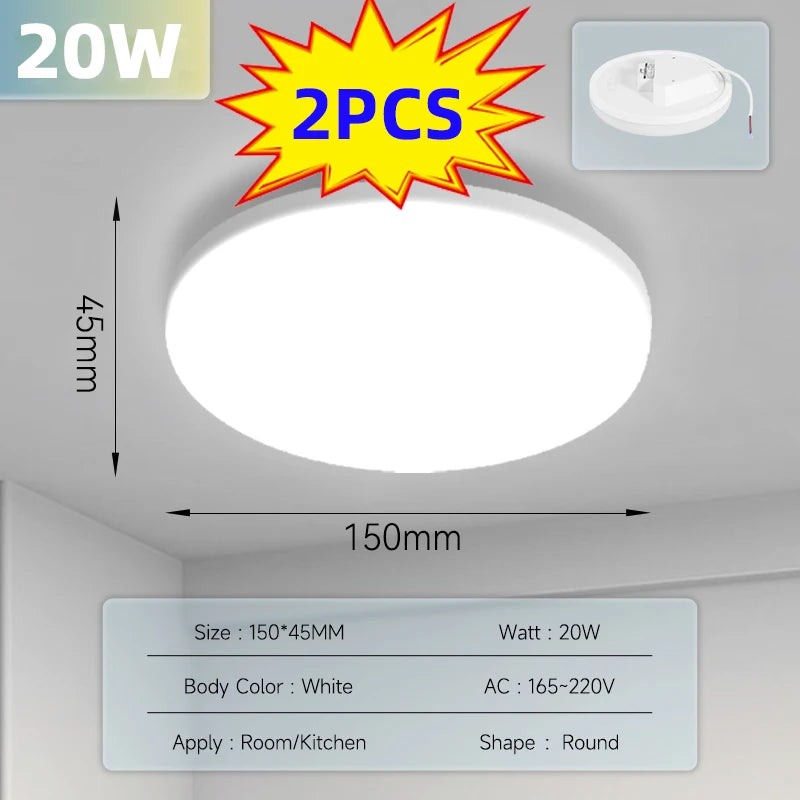 Lámpara de techo LED moderna de 15 W, 20 W, 30 W y 50 W para sala de estar, dormitorio, cocina, iluminación interior.