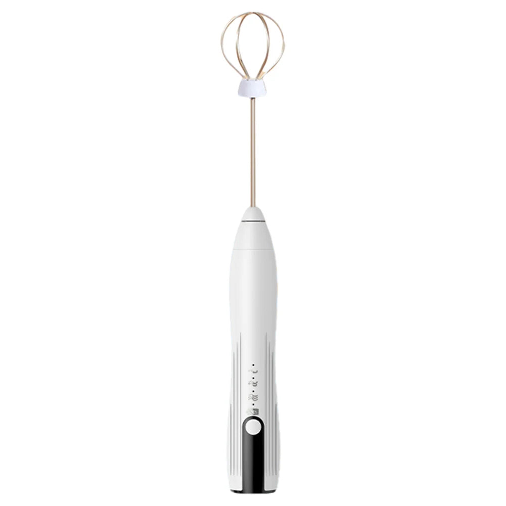Batidora de huevos eléctrica de 1500 mAh, mini batidora de espuma con cabezal mezclador tipo C, recargable por USB, inalámbrica, para café con leche, capuchino y chocolate caliente.