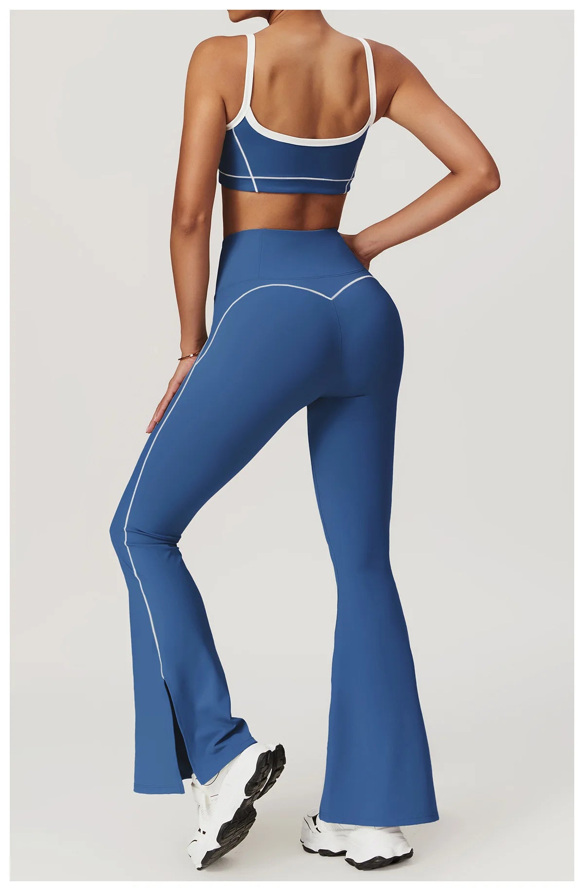 Conjunto deportivo de yoga FUBEIKE para mujer, de verano, color nude, ajustado, con espalda descubierta, ideal para gimnasio, ropa deportiva para mujer, para correr al aire libre.