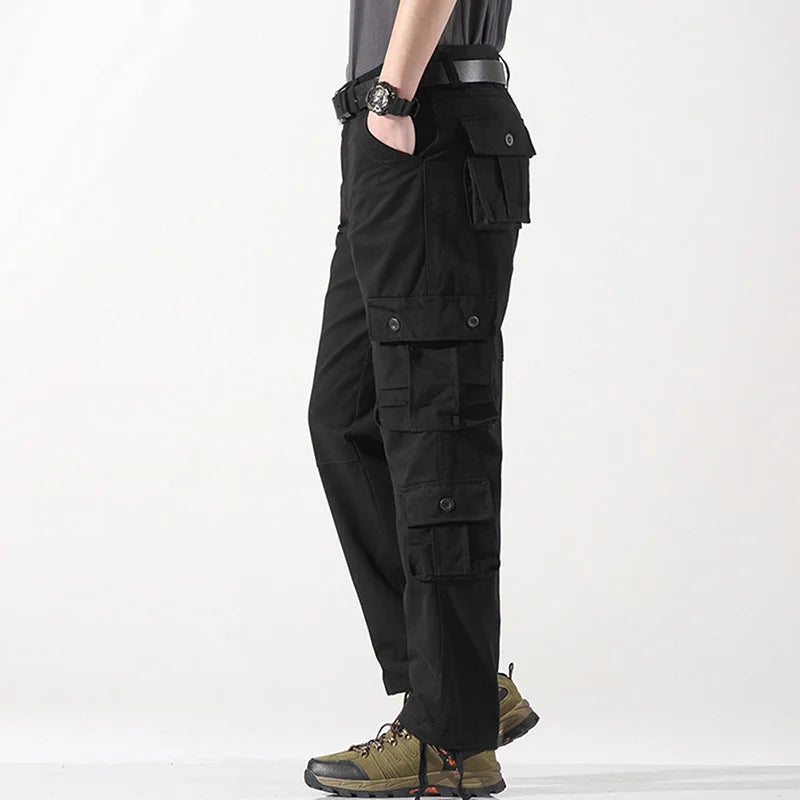 2025 Multiple pockets Tactical Cargo Pants Men Cotton Overalls Outdoor Work Trousers Big Size Hombre Clothing Camo Hiking Pants