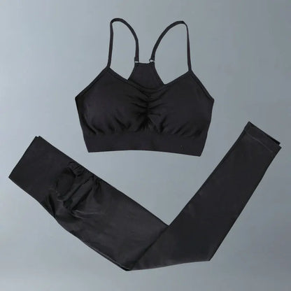 Conjunto deportivo para mujer, top deportivo, leggings de yoga, sujetador deportivo, leggings sin costuras para realce de glúteos.