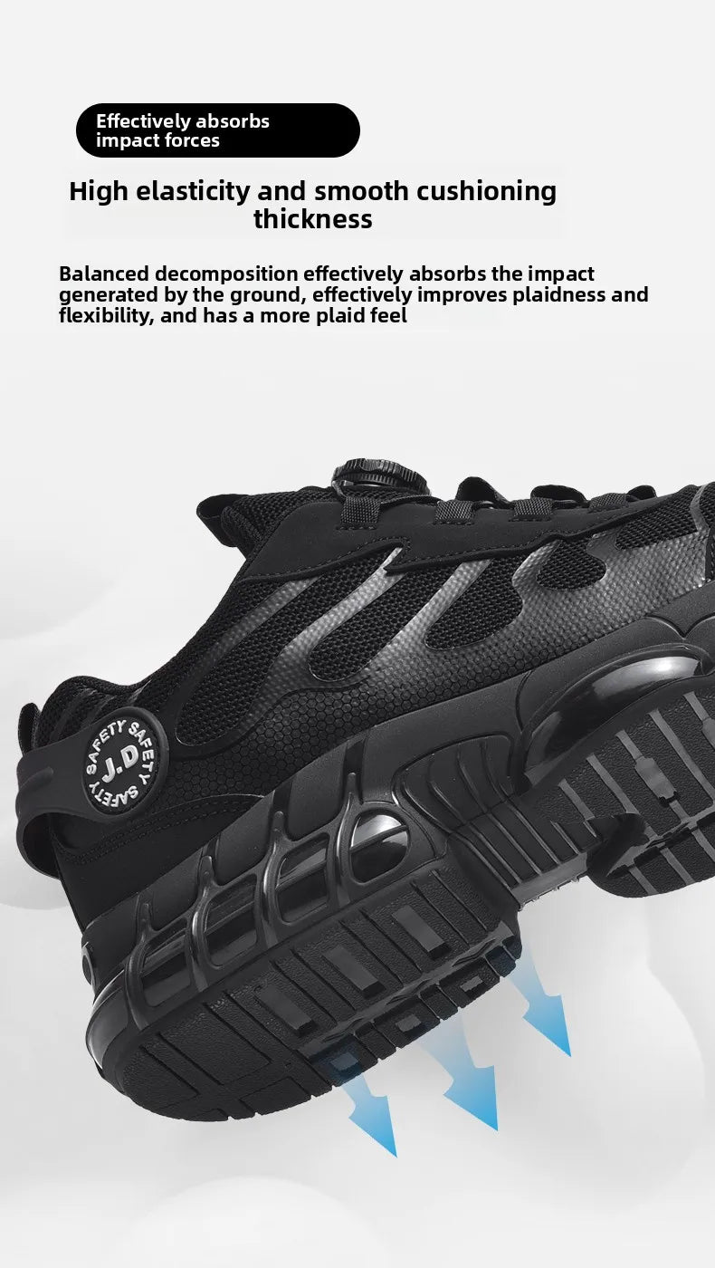 Zapatos de seguridad con puntera de acero LARNMERN para hombre y mujer, anchos, ligeros, cómodos, tipo tenis, de trabajo, coloridos.