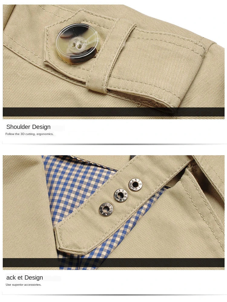 Gabardinas de moda para hombre, de marca, estilo casual y formal. Abrigo de ocio para hombre, estilo clásico, cortavientos de un solo botón, tallas grandes.