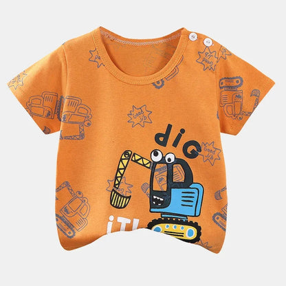 Ropa para niños, camisetas, ropa para niños, camisetas de verano para niños y niñas, camisetas de dibujos animados, ropa de manga corta, 100 % algodón, ropa para bebés