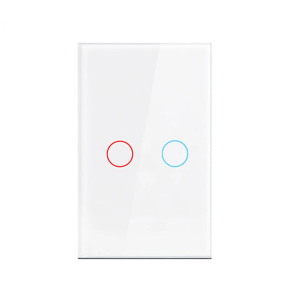 Interruptor táctil AC100-240, panel LED de alimentación, interruptores de luz de pared, vidrio templado, negro, blanco, 1, 2 o 3 entradas.