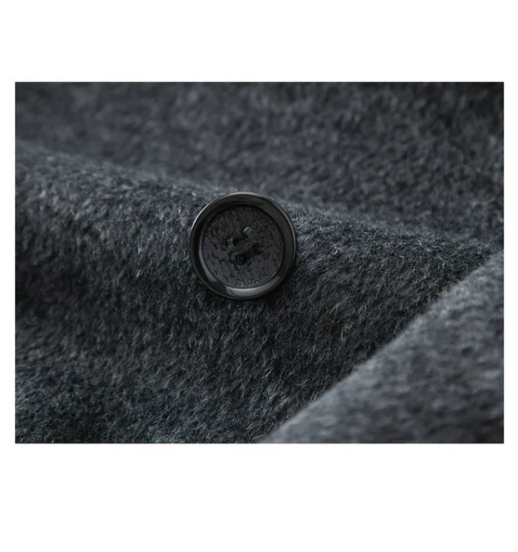 Chaqueta de lana de lujo para hombre Maxbarley, cuello de traje, abrigo ligero y cálido para trabajo, viajes informales, resistente al frío, mezcla de lana para invierno