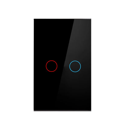 Interruptor táctil AC100-240, panel LED de alimentación, interruptores de luz de pared, vidrio templado, negro, blanco, 1, 2 o 3 entradas.