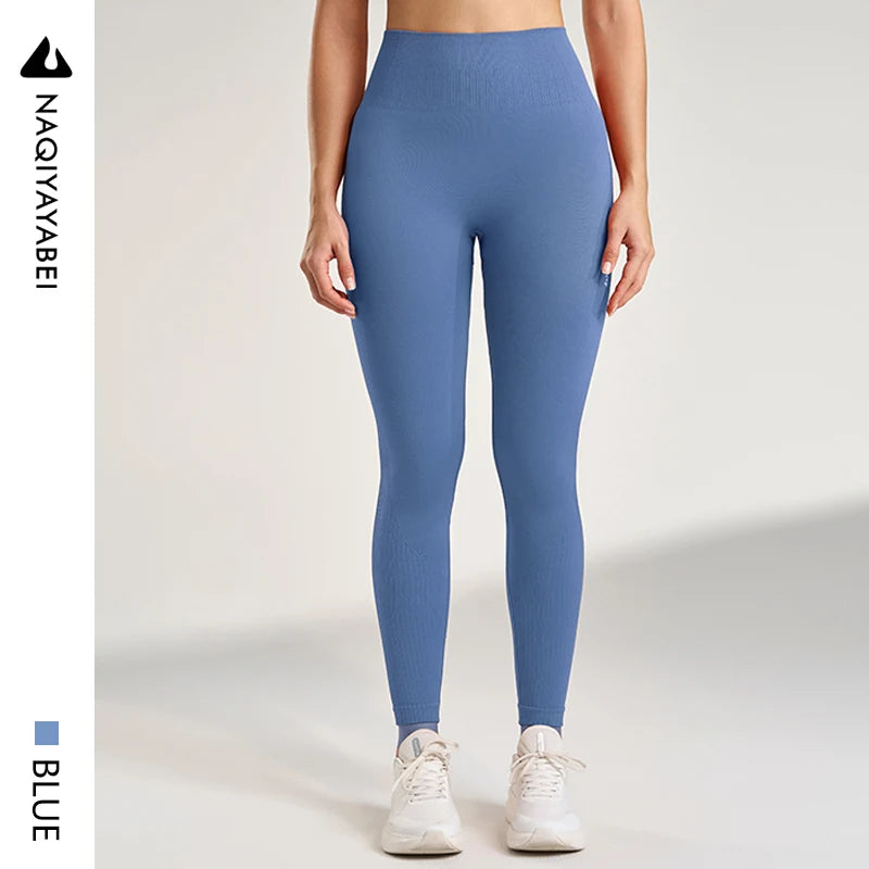 Leggings deportivas para mujer, color sólido, para gimnasio, correr, yoga, pantalones largos, cintura alta, efecto vientre plano, elásticas, pantalones de chándal, siete colores.