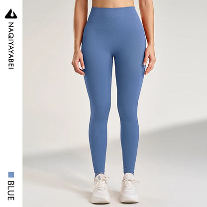 Leggings deportivas para mujer, color sólido, para gimnasio, correr, yoga, pantalones largos, cintura alta, efecto vientre plano, elásticas, pantalones de chándal, siete colores.