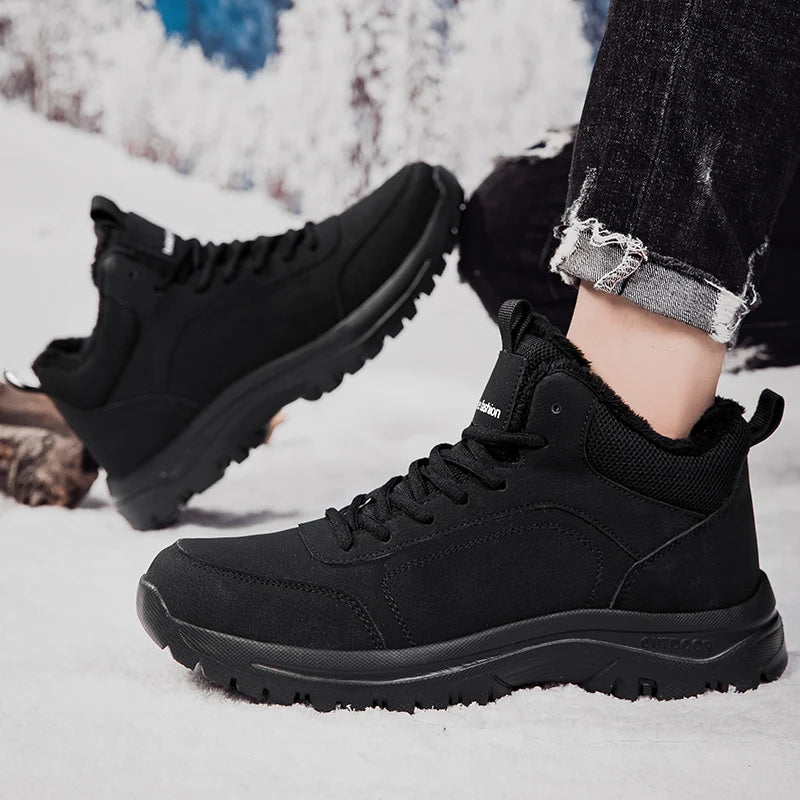 YRZL - Botas de senderismo de invierno para hombre, impermeables, antideslizantes, con aislamiento térmico, cálidas y cómodas, para exteriores, botas de nieve