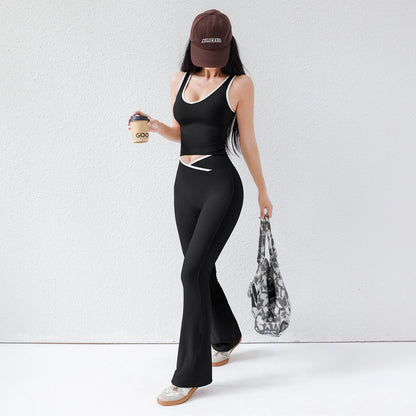Women's CrossFlow Set: Open Back Top & 8" Shorts w/Second-Skin Fit & Run-Ready Yoga Trim
