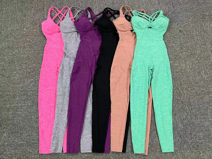 Women Gym Jumpsuit Female Yoga Set Workout One-piece Suit Women Sports Push Up Yoga Clothes Backless Activewear Fitness Set