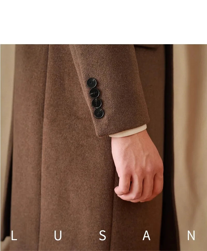 Abrigo Chester de lana 50% para hombre - 800 g. Chaqueta de campo retro cruzada de otoño/invierno.