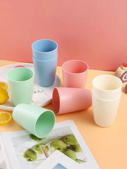Juego de cubiertos de plástico reutilizables de 4/16/32 piezas, plato de cena/plato de postre/tazón de cereal/taza, para el hogar, fiesta de cumpleaños