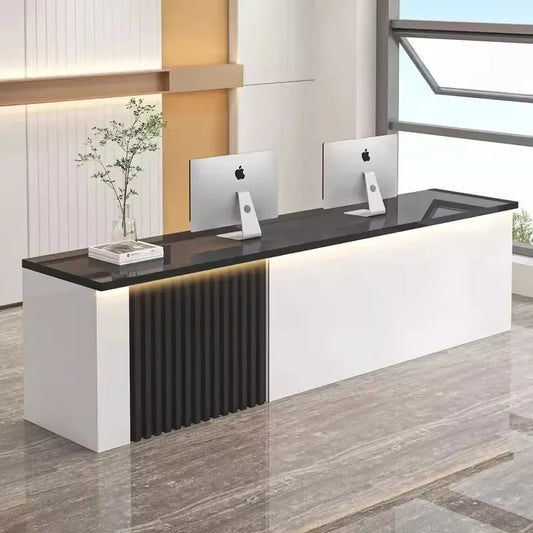 Mostrador de oficina Mostradores de recepción Decoraciones Belleza Mostradores de recepción modernos Salón de lujo Mostrador Negocio Mobiliario comercial