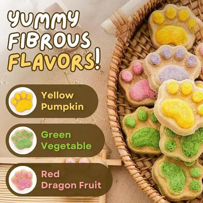 Galletas con forma de pata para gatos, liofilizadas y naturales, con forma de huella, premios para gatos, limpieza bucal.