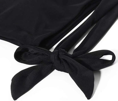 Bikini de un solo hombro para mujer, traje de baño dividido, color liso, traje de baño de playa de verano, traje de baño para mujer