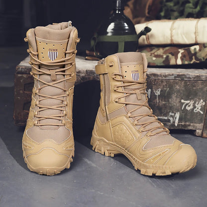 Botas tácticas para hombre, botas de campo para fuerzas especiales de otoño, ligeras, para exteriores, antideslizantes e impermeables.