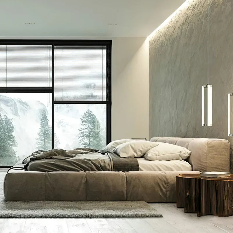 Cama de estilo europeo, moderna y cómoda, estilo italiano, de calidad, para bodas, diseñada por un diseñador que crea camas gemelas.