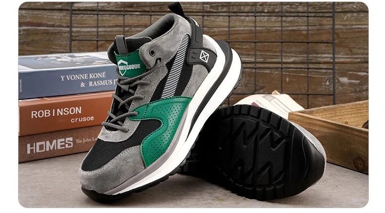 Nuevo calzado de seguridad para hombre, de cuatro estaciones, con puntera de acero antiaplastamiento y antiperforación, suela blanda antideslizante, para trabajo.