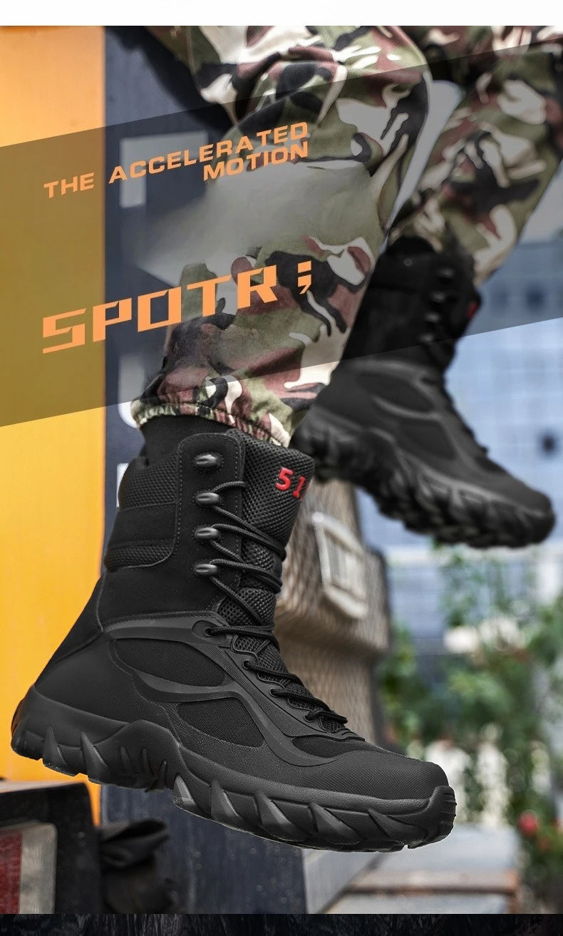 Botas de desierto para hombre, botas tácticas antideslizantes para exteriores, botines de plataforma de alta calidad, resistentes al desgaste, transpirables, ideales para senderismo.