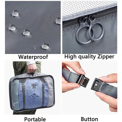 Bolsas de almacenamiento para viajes, ropa, artículos de tocador, zapatos, organizador, bolsas para dormitorios de estudiantes, bolsas para clasificar ropa, cubos de embalaje