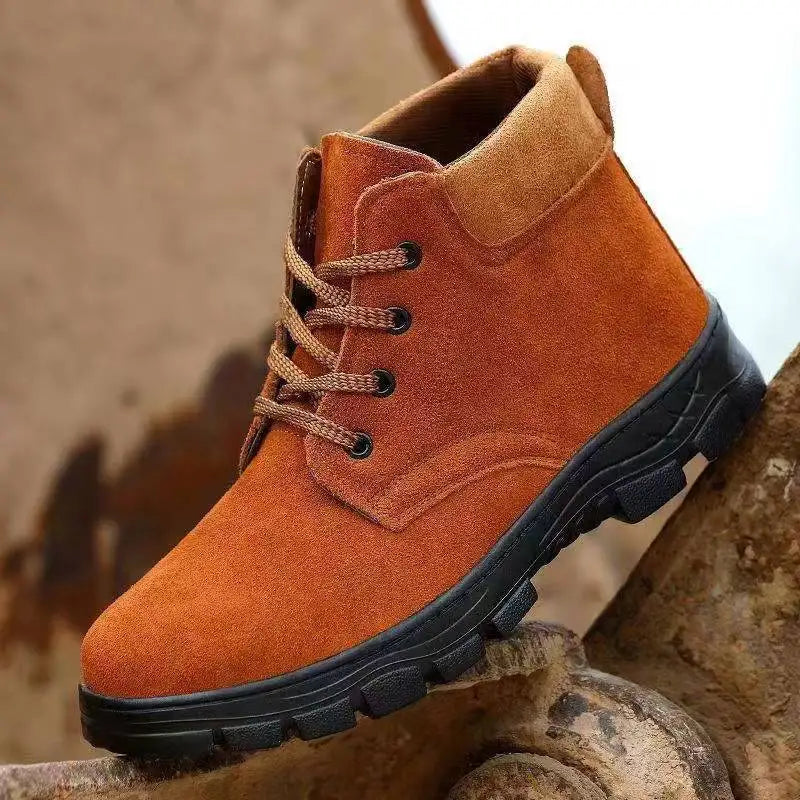 Snow Boots Men's Winter Fur Integrated Men's Shoes Fleece Thickened Warm Labor Insurance Shoes