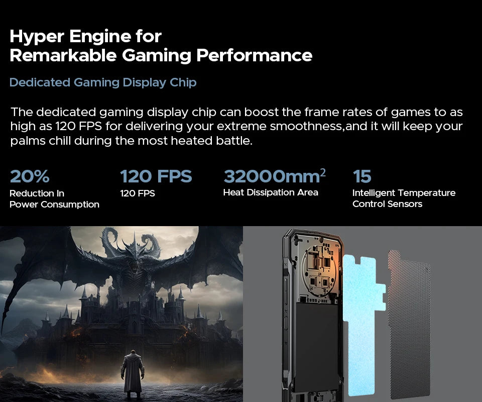 Teléfono robusto DOOGEE V40 Pro 5G versión global, pantalla de 6,78", 16 GB + 512 GB, dimensiones 7300, cámara con IA de 200 MP, 8680 mAh, cargador rápido de 33 W.