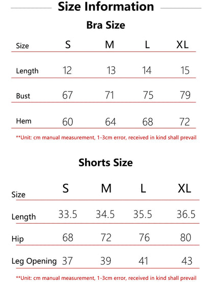 Ctenkevet - Conjunto de dos piezas para mujer, para gimnasio, entrenamiento, sujetador de yoga, pantalones cortos, ropa deportiva, camisola de secado rápido