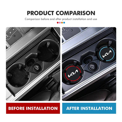 2 posavasos antideslizantes para coche, alfombrilla antipolvo, accesorios para KIA Stinger, Optima, Cerato, Soul, Venga, Forte, Spectra y Sedona.