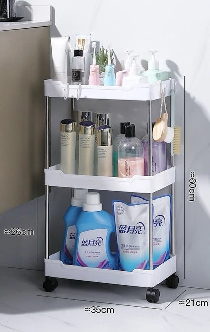Carrito de almacenamiento para baño con ruedas de 3/4 capas, organizador multiusos para baño, cocina, oficina, etc.
