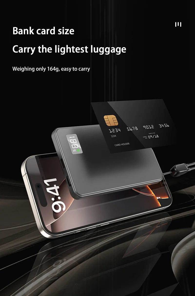 Batería externa magnética portátil Lenovo de 500.000 mAh, inalámbrica, PD22,5 W, carga rápida, compatible con Magsafe para iPhone y Samsung.