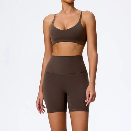 Ctenkevet - Conjunto deportivo de 2 piezas sin mangas para mujer, de verano, para gimnasio, yoga, de cintura alta, transpirable, mallas deportivas para mujer