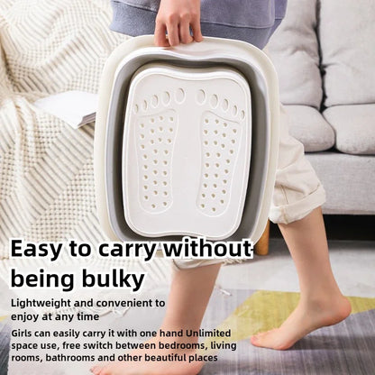 Cubo de masaje para pediluvio plegable, cubo de remojo, lavabo plegable, cubo para baño de pies de spa, bañera de sauna doméstica, bañera de pedicura