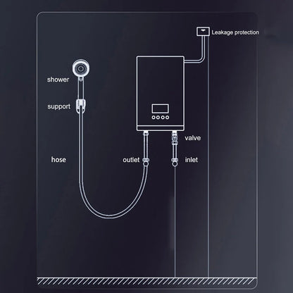 Calentador eléctrico instantáneo de agua IPX4, 7500 kW, calentamiento rápido, sin tanque, con pantalla LED y resistencia al agua.