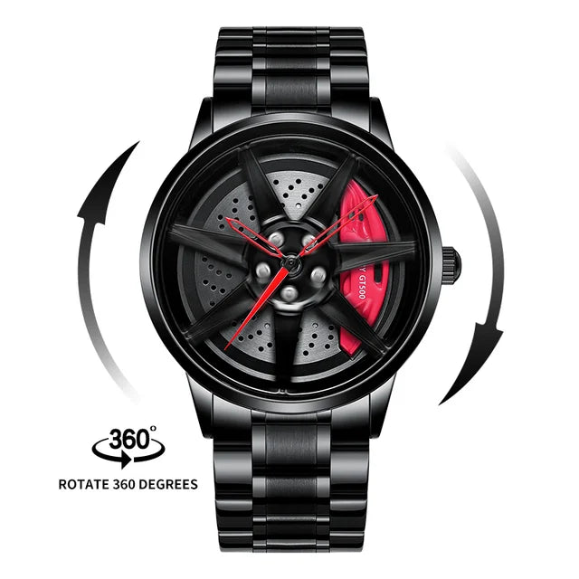 Reloj de cuarzo con esfera giratoria caleidoscopio Sharingan, esfera de anime japonés 3D, reloj de marca superior de lujo, resistente al agua, reloj de moda para hombre.