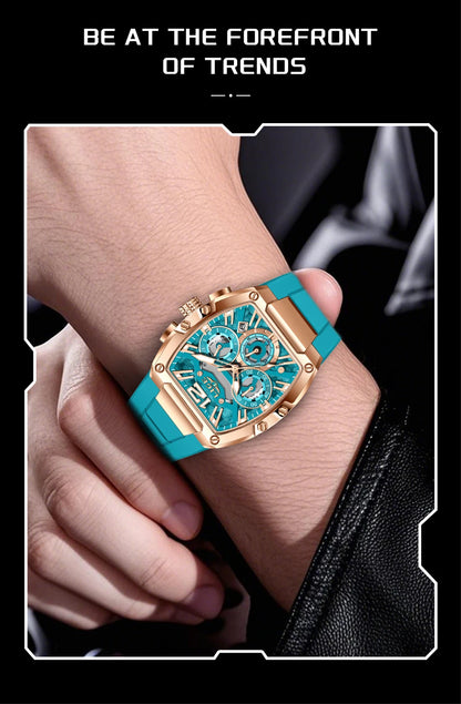 LIGE Reloj de cuarzo sencillo para hombre, correa de silicona, deportivo, informal, para exteriores, calendario, luminoso, resistente al agua, hueco, nuevo