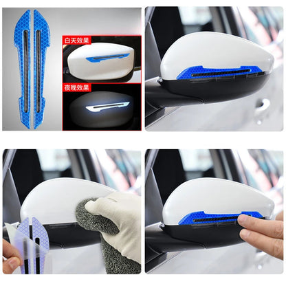 Pegatinas reflectantes para coche, cinta de advertencia anticolisión, pegatina protectora sin dejar rastro, advertencia en el espejo retrovisor exterior del coche.