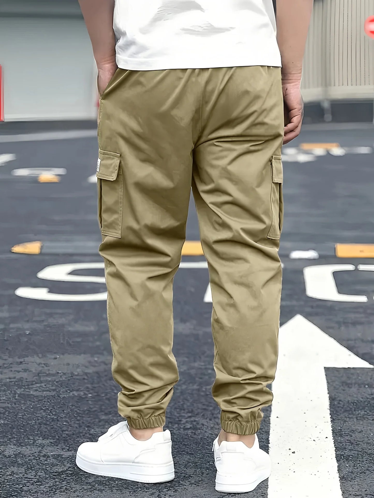 Pantalones cargo para hombre, estilo deportivo, para actividades al aire libre, largos, informales, de otoño, con múltiples bolsillos, resistentes, ideales para el trabajo.