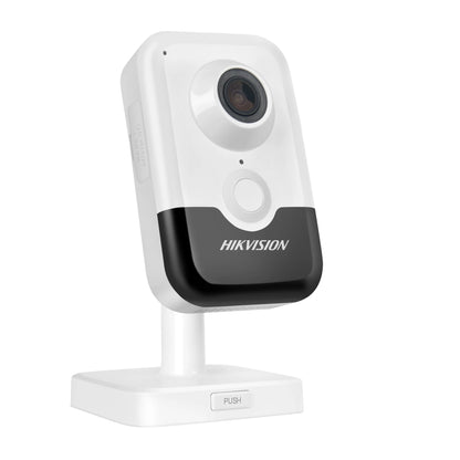 Cámara IP Hikvision DS-2CD2443G2-IW de 4 MP, inalámbrica para interiores, con detección de movimiento humano por infrarrojos, WiFi, PoE, audio bidireccional y ranura para tarjeta SD.