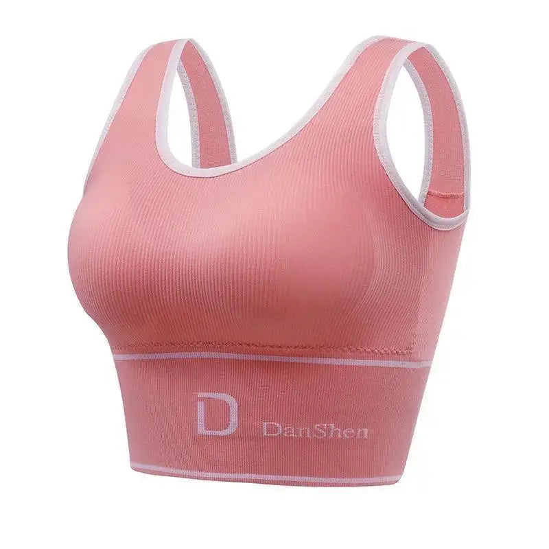 Chaleco deportivo para mujer, sin aros de acero, ropa interior a prueba de golpes, top de tubo, ropa exterior, combinable, espalda en forma de U, talla grande.