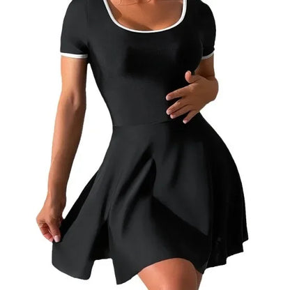 Traje de baño de una pieza para mujer, secado rápido, protector solar, sensación de playa, falda conservadora, cintura continua cruzada