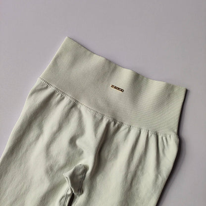 Traje de yoga sin costuras para levantamiento de cadera, sujetador deportivo para mujer, traje de yoga de secado rápido, leggings ajustados con alto contenido de grasa para gimnasio.