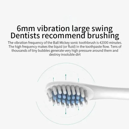 Cepillo de dientes eléctrico ultrasónico de seis velocidades, para el hogar, suave, con carga USB, impermeable, limpiador de dientes automático para adultos, juego para parejas