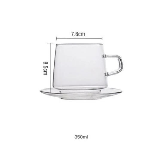 Taza de vidrio coloreada de 350 ml, resistente al calor, color ámbar, azul y verde, apilable, para café, té, 1 unidad