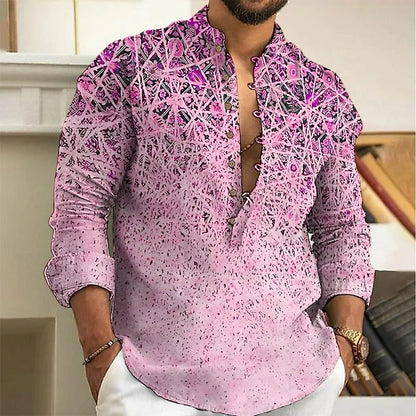 Camisa de lino de manga larga con botones, tela cómoda, tendencia urbana, primavera y otoño para hombre 2025
