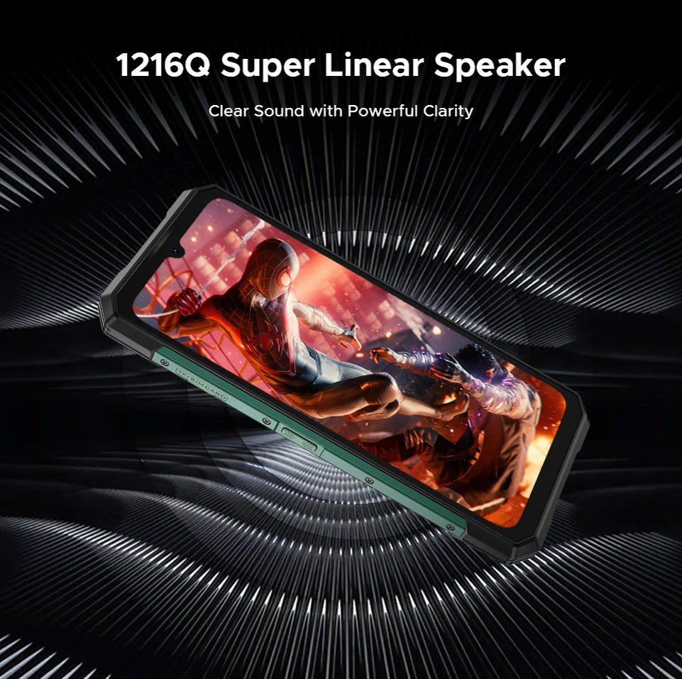 Teléfono resistente DOOGEE S200 Ultra 5G con IA, 48 GB + 1 TB, pantalla trasera de 1,34" con efecto de luz, procesador Dimensity 7400, batería de 11000 mAh, carga rápida de 66 W, NFC, WiFi 6E.